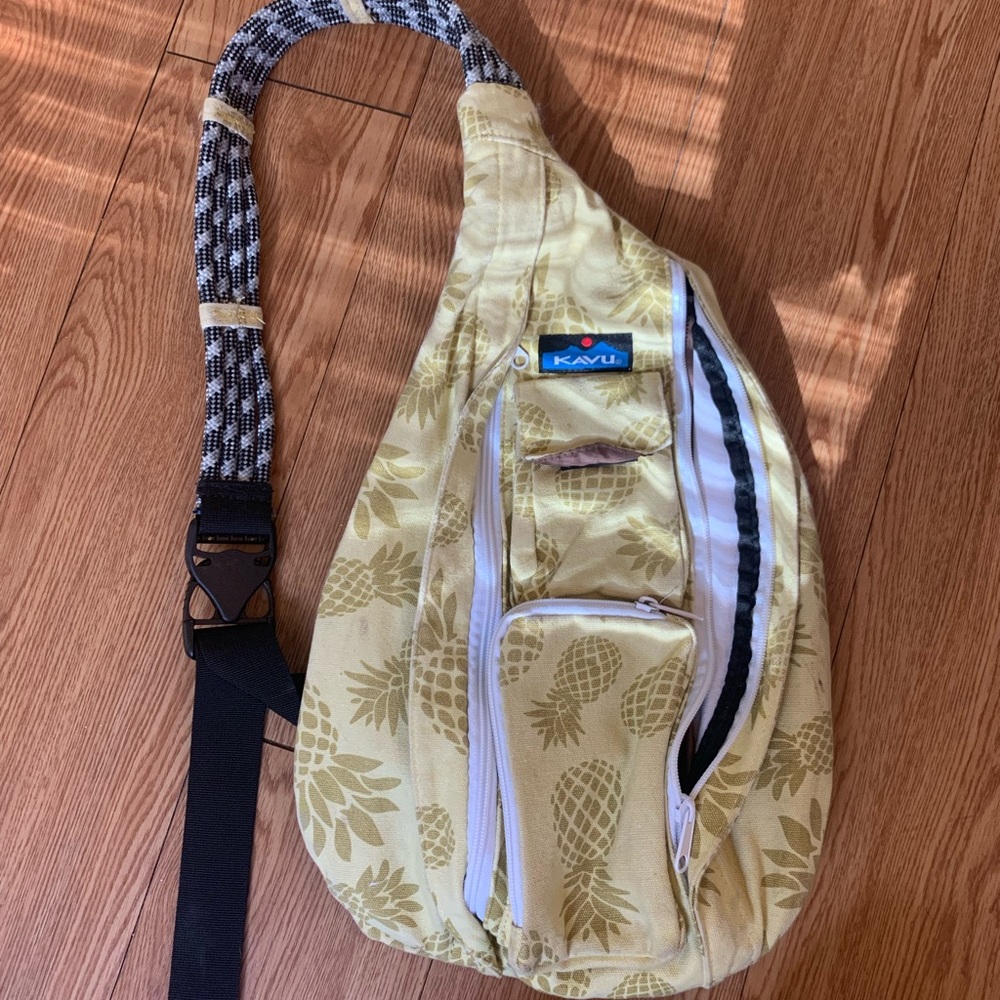 Yellow pineapple print Kavu crossbody